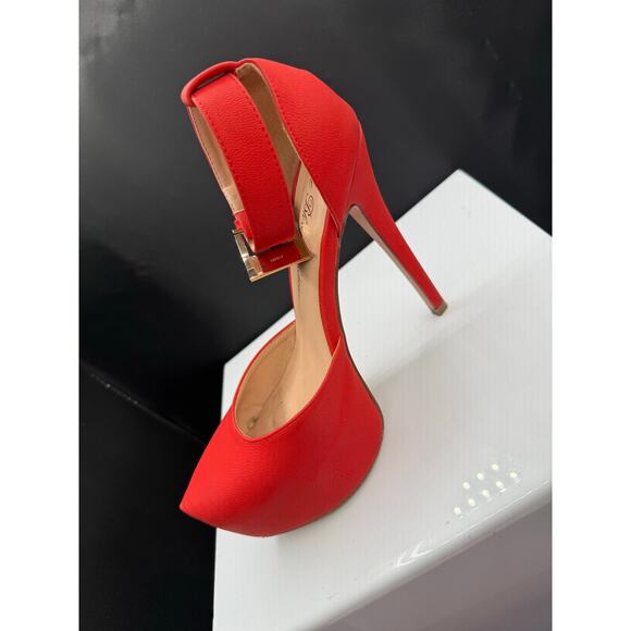 De Blossom Collection Red Leather 6”Stiletto Heals Size 8W - Picture 4 of 14